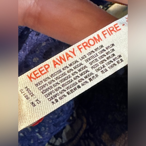 Free People Sunfade Slip Dress Navy Combo size medium NWT - Picture 11 of 11